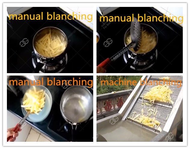 comparison of manual blanching and machine blanching